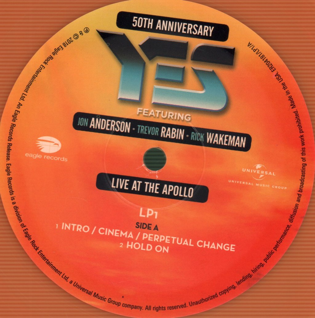 Yes - Live At The Apollo (50th Anniversary) - Triple Lp