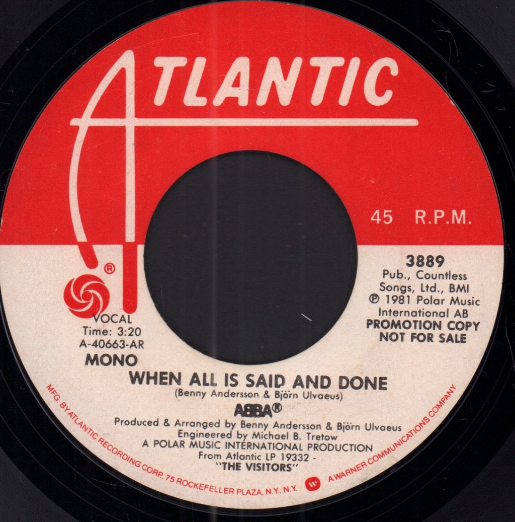 ABBA - When All Is Said And Done - 7 Inch