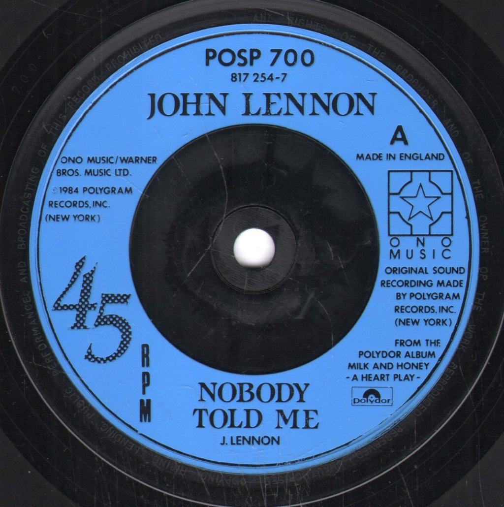 John Lennon - Nobody Told Me - 7 Inch