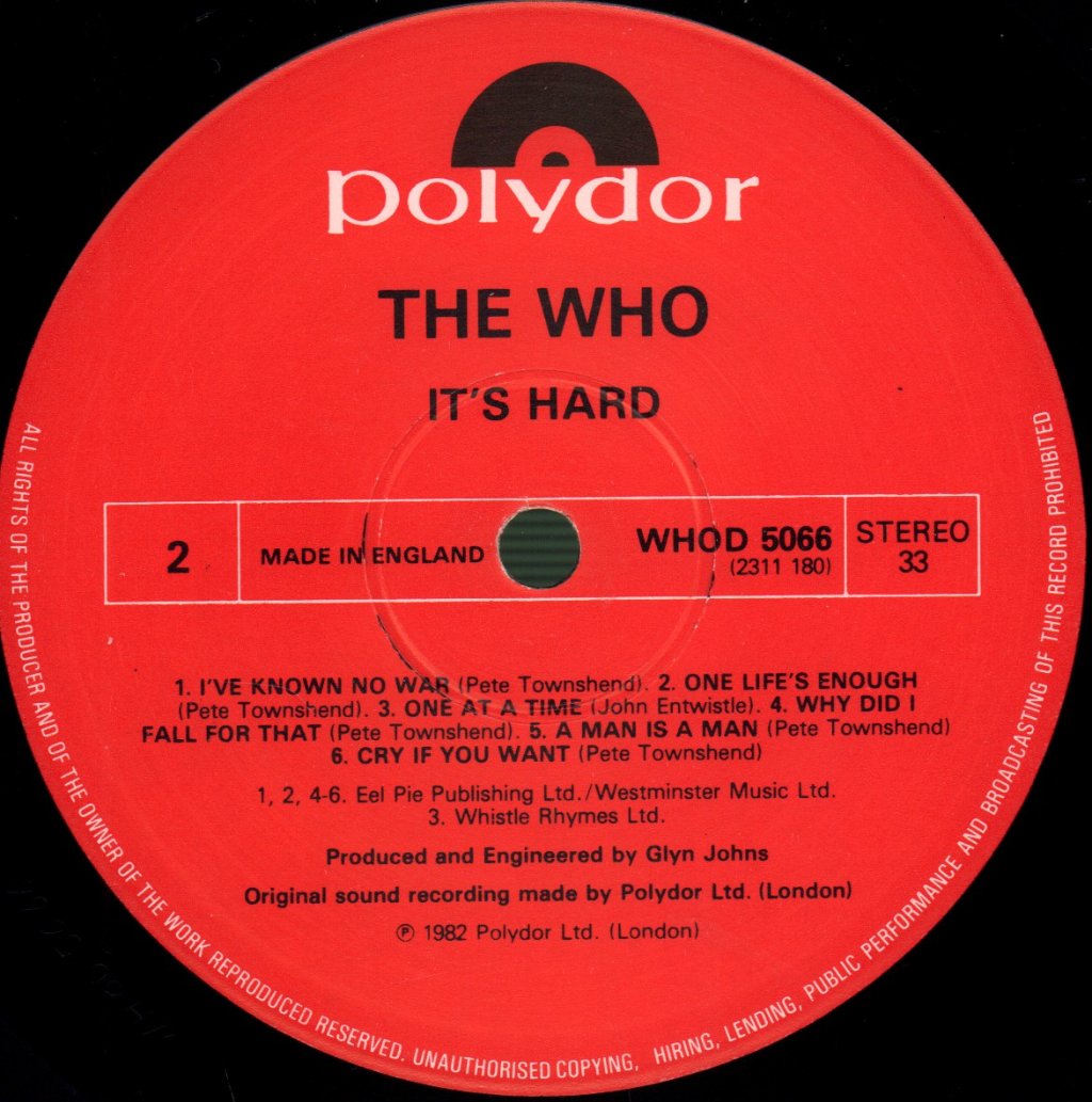 Who - It's Hard - Lp