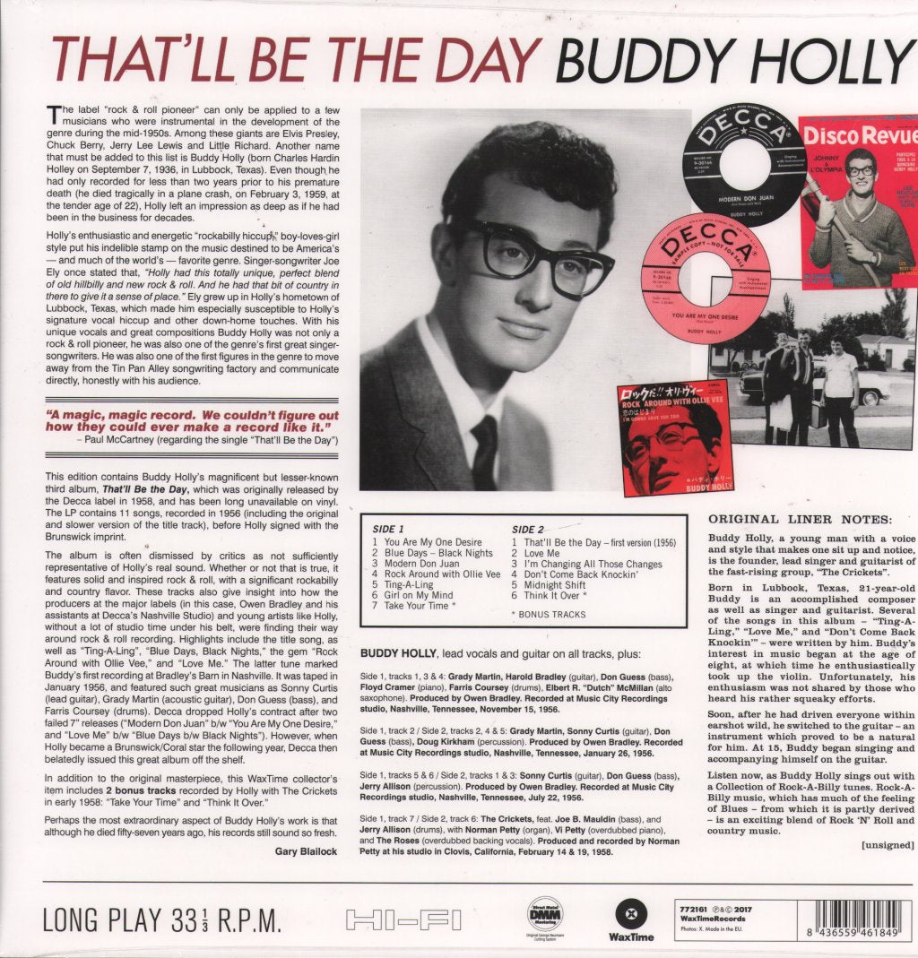 Buddy Holly - That'll Be the Day - Lp