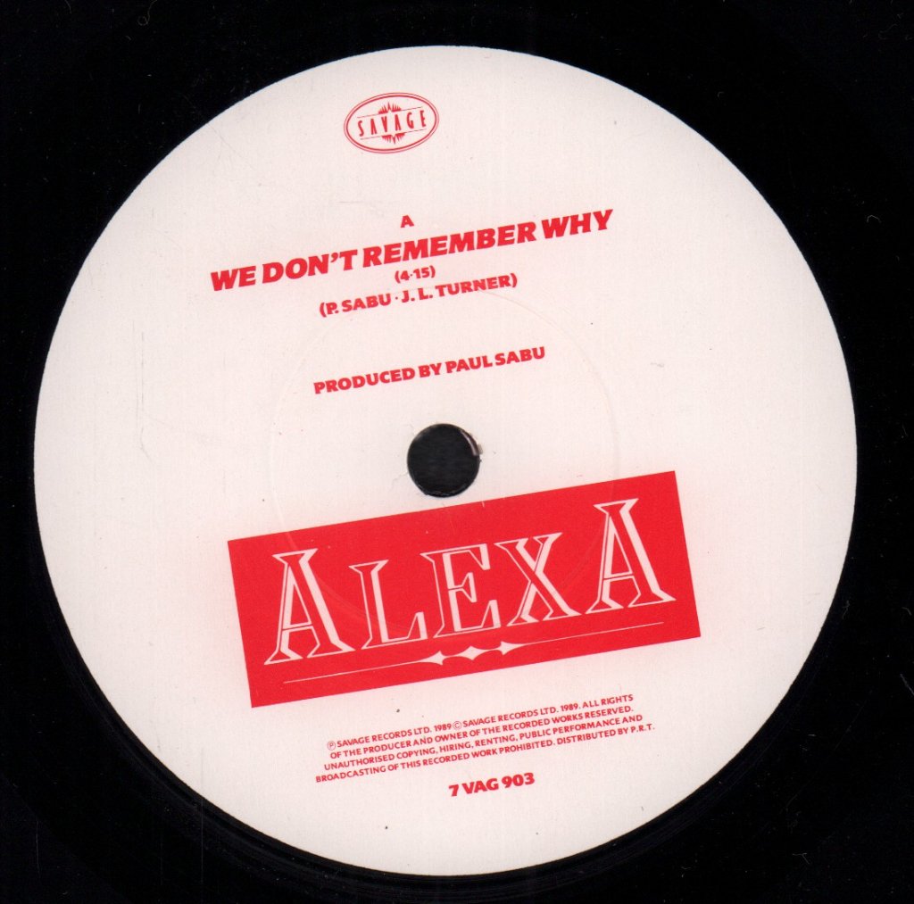 Alexa - We Don't Remember Why - 7 Inch