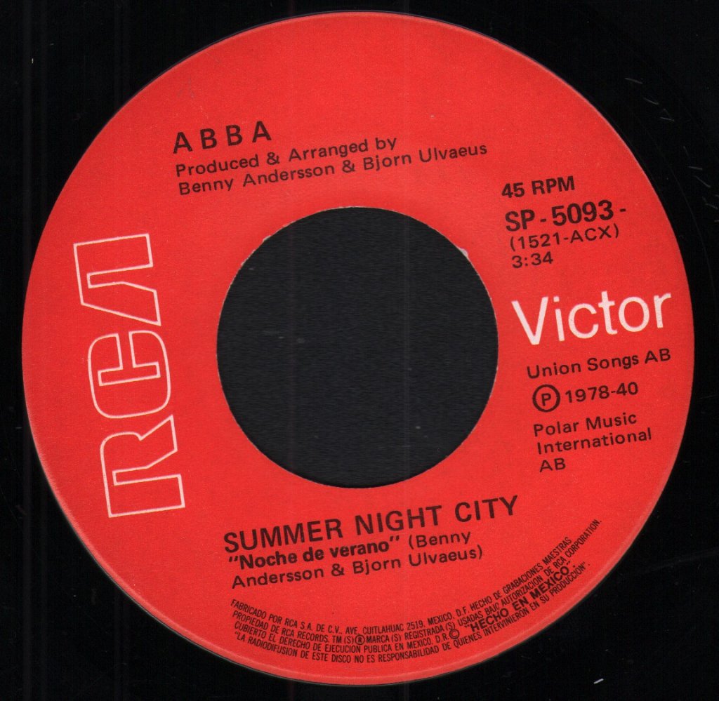 ABBA - Summer Night City - 7 Inch