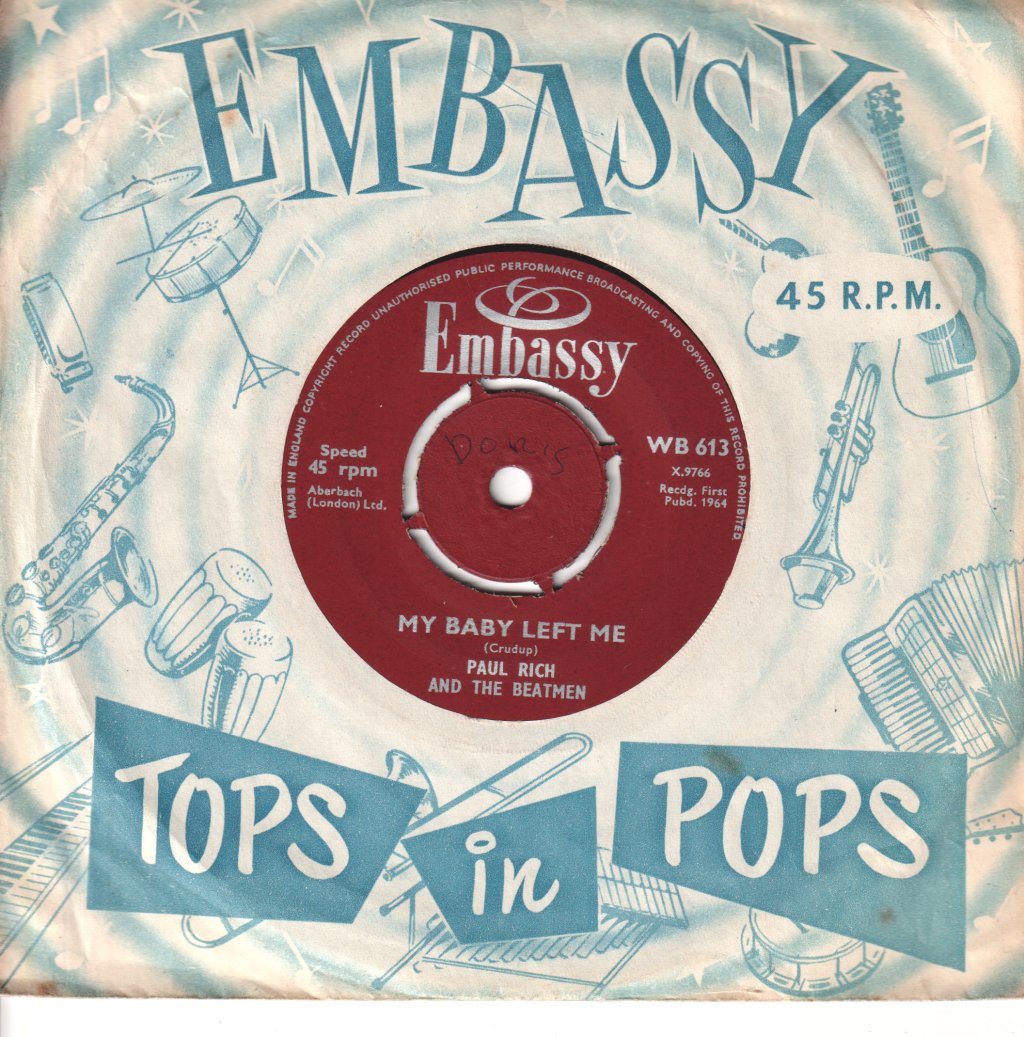 Paul Rich And The Beatmen / Mike Redway - My Baby Left Me / do you really love me too - 7 Inch