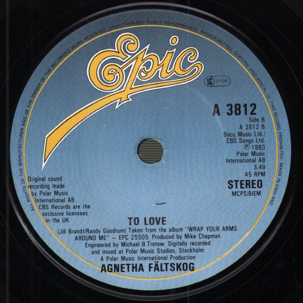 Agnetha Fältskog - Can't Shake Loose / To Love - 7 Inch