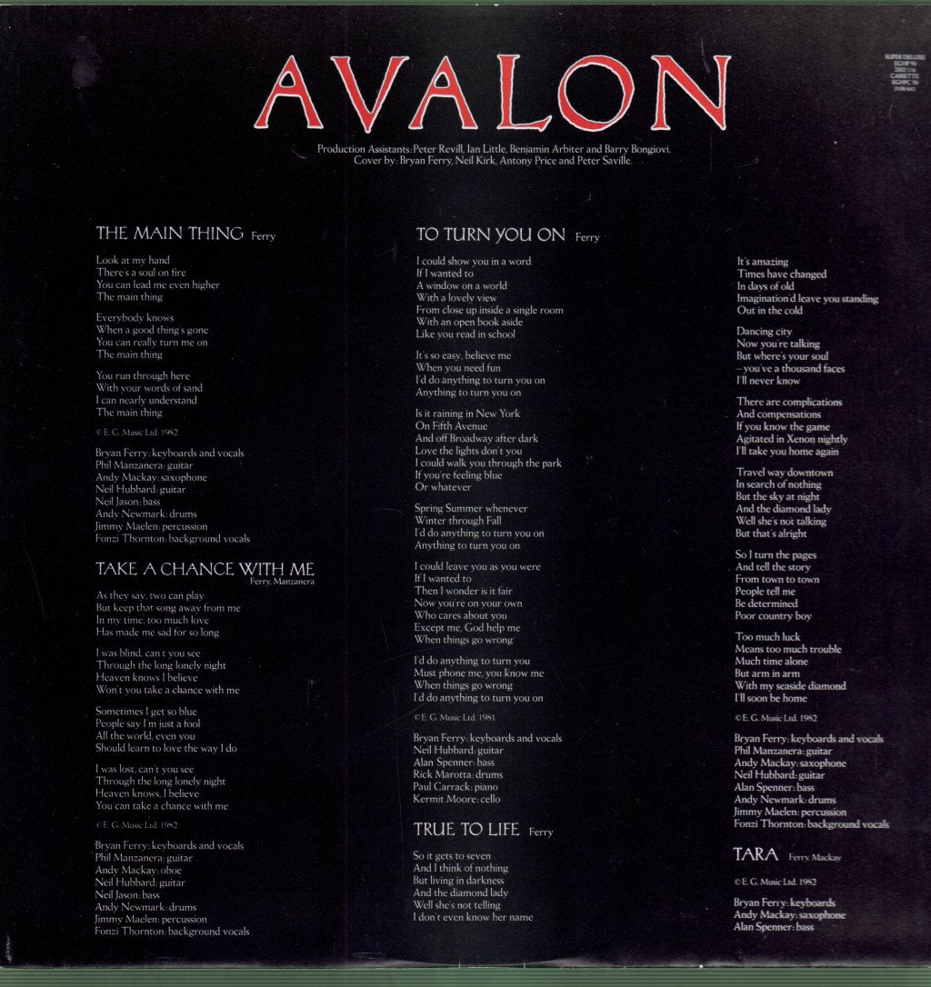 Roxy Music - Avalon - Lp