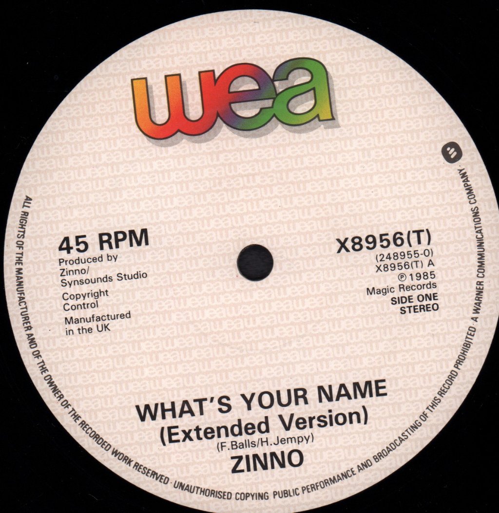 Zinno - What's Your Name - 12 Inch