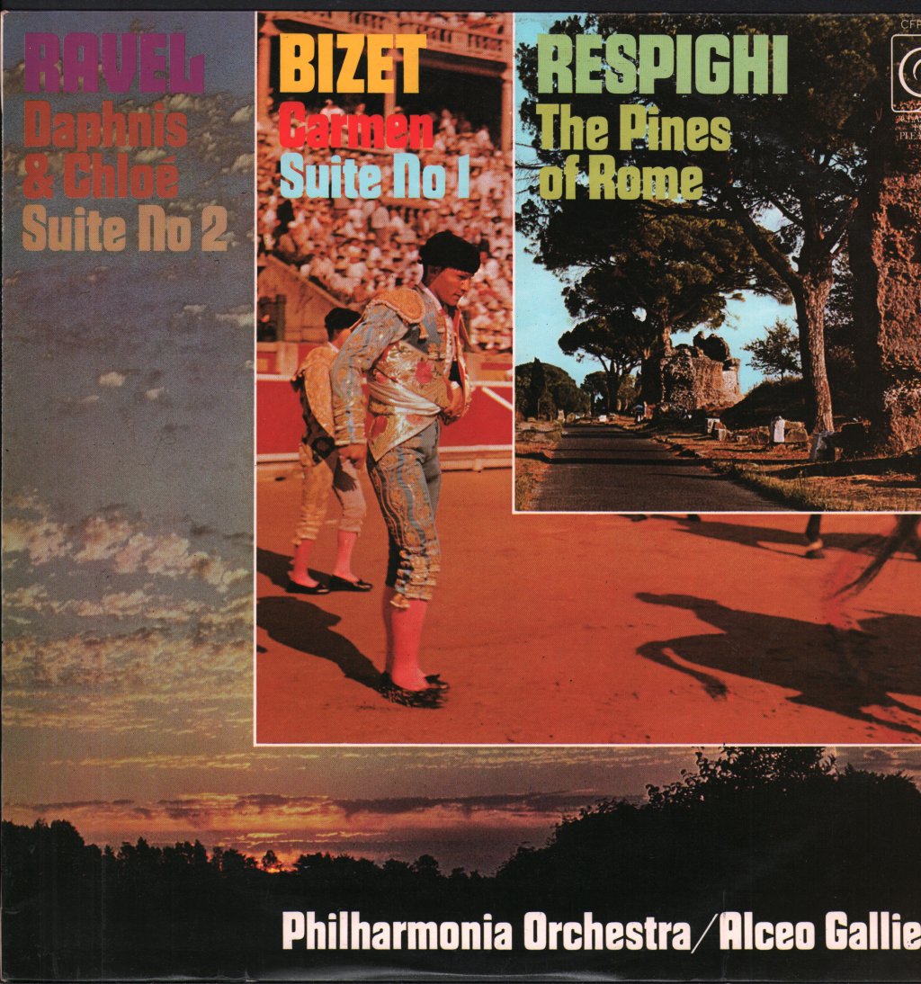 Alceo Galliera / Philharmonia Orchestra - Ravel - Daphnis & Chloé Suite No. 2 / Bizet - Carmen Suite No. 1 / Respighi - Pines Of Rome - Lp