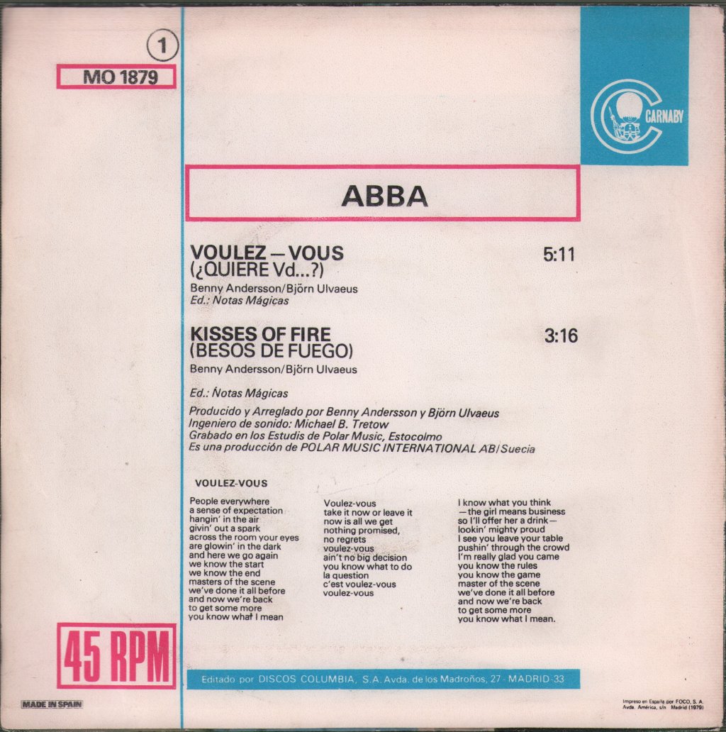 ABBA - Voulez Vous - 7 Inch