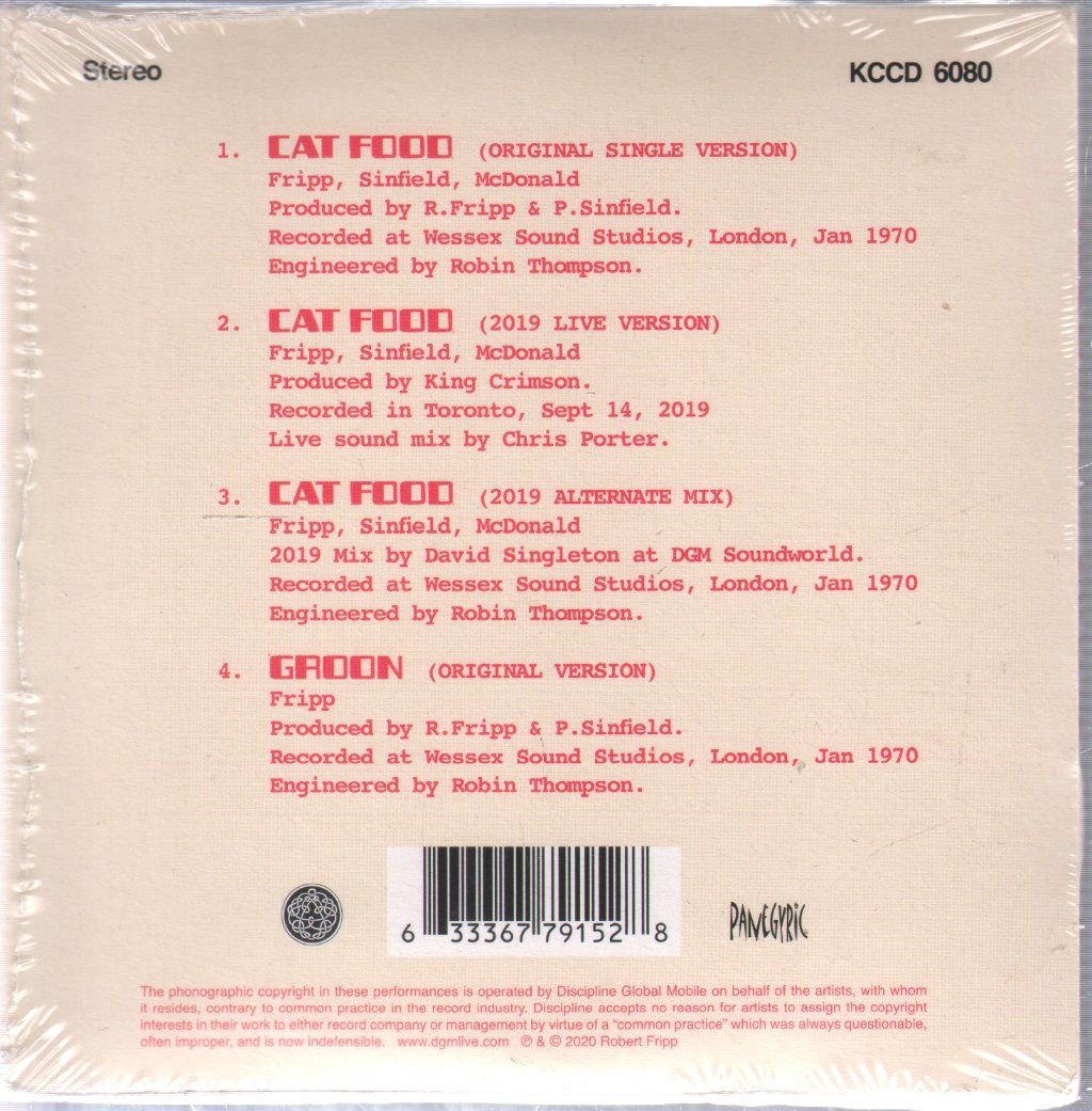 King Crimson - Cat Food / Groon - Cd