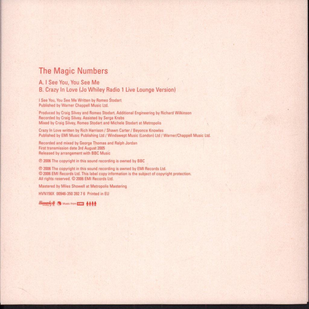 Magic Numbers - I See You You See Me - 7 Inch