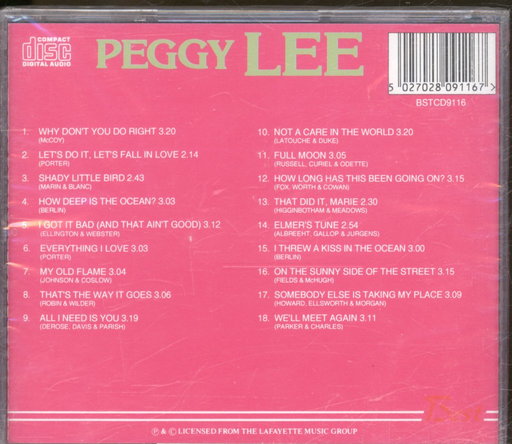 Peggy Lee - Peggy Lee - Cd