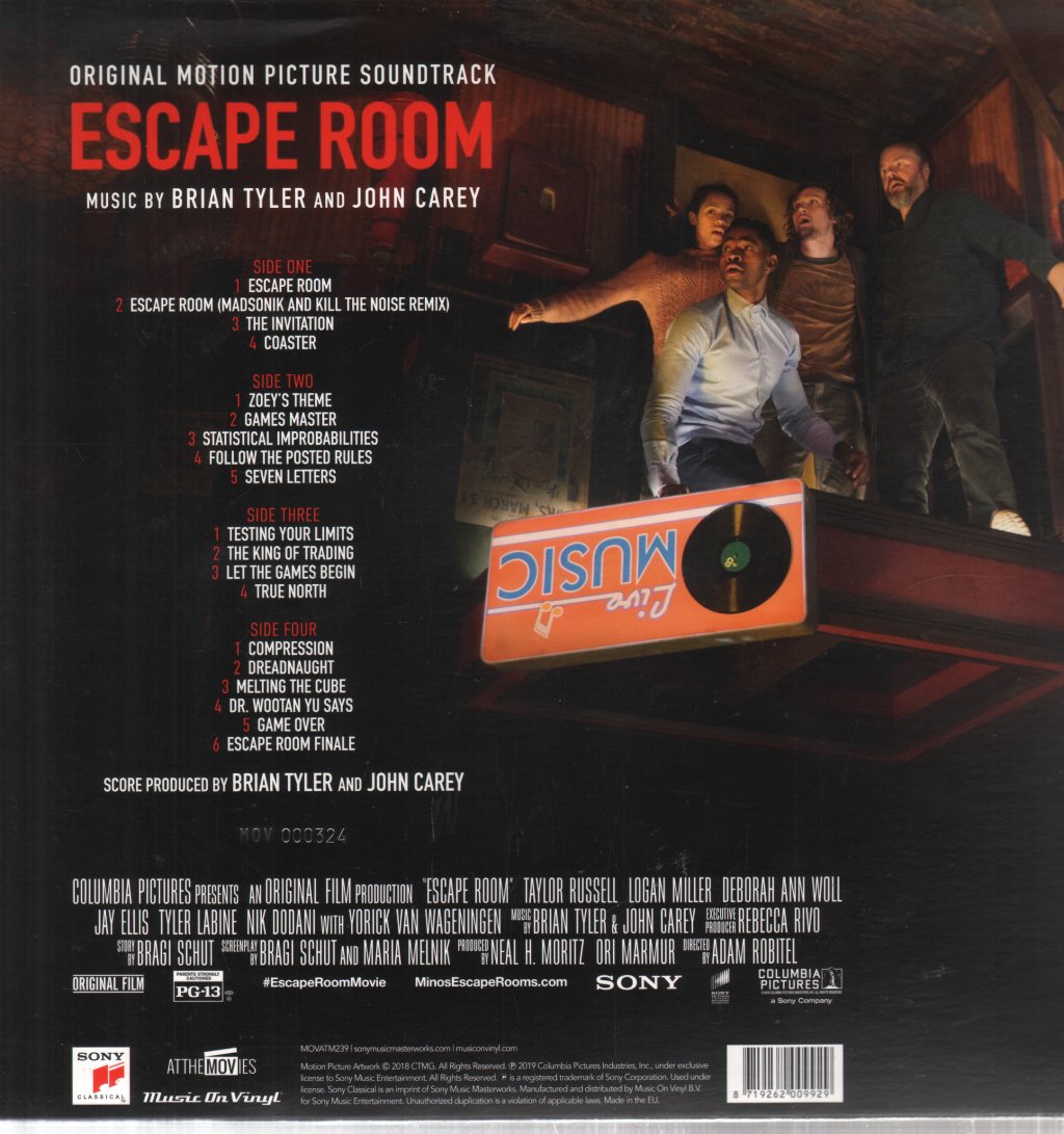 Brian Tyler and John Carey - Escape Room (Original Motion Picture Soundtrack) - Double Lp