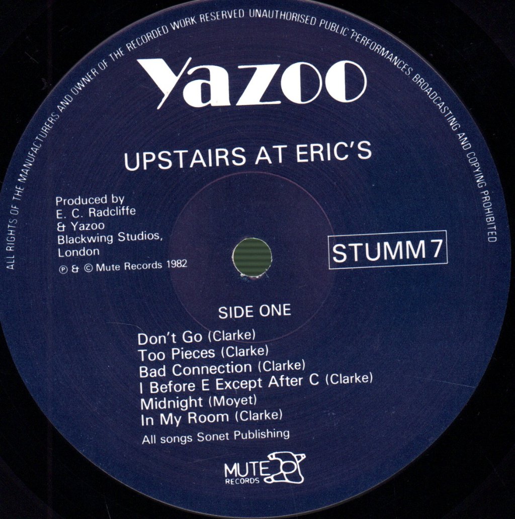 Yazoo - Upstairs At Eric's - Lp