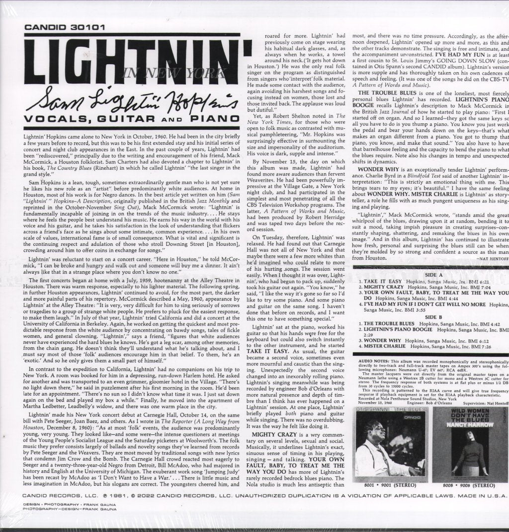 Lightnin' Hopkins - Lightnin' In New York - Lp