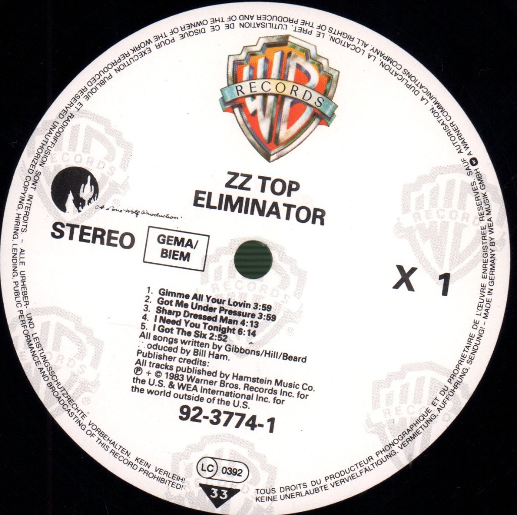 ZZ Top - Eliminator - Lp