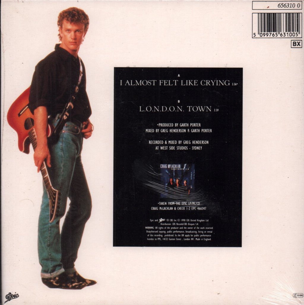 Craig Mclachlan And Check 1-2 - I Almost Felt Like Crying - 7 Inch