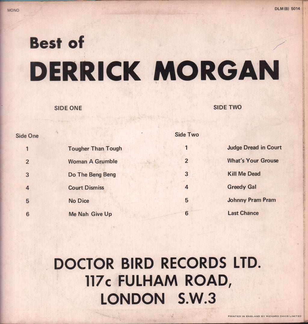 Derrick Morgan - Best Of Derrick Morgan - Lp