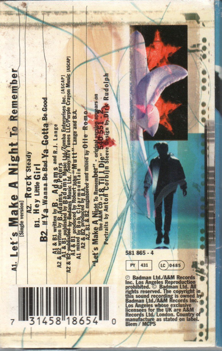 Bryan Adams - Let's Make A Night To Remember - Cassette