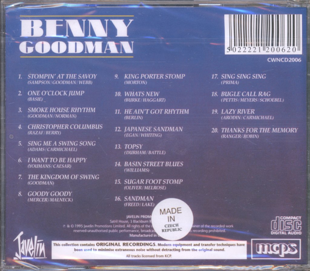 Benny Goodman - Stompin' At The Savoy - Cd