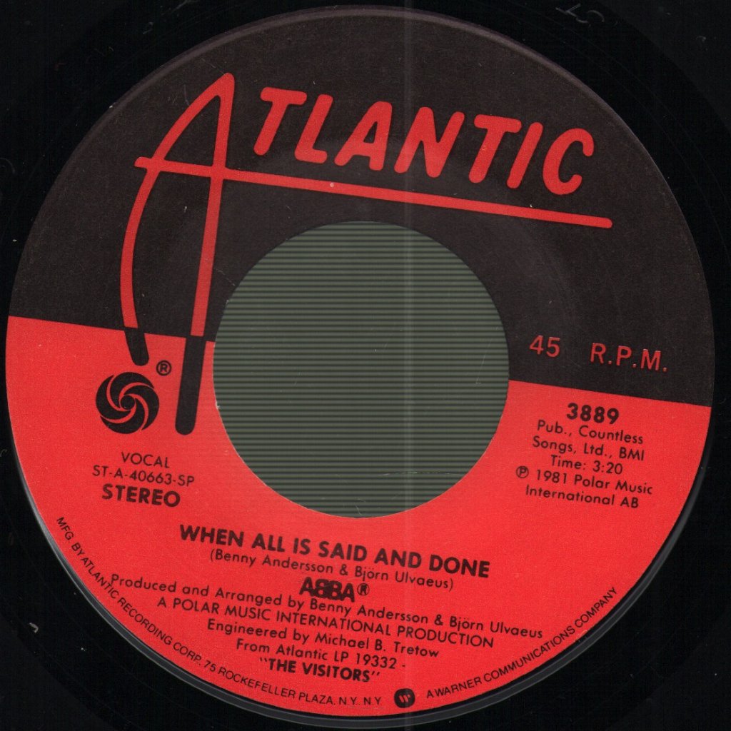 ABBA - When All Is Said And Done - 7 Inch