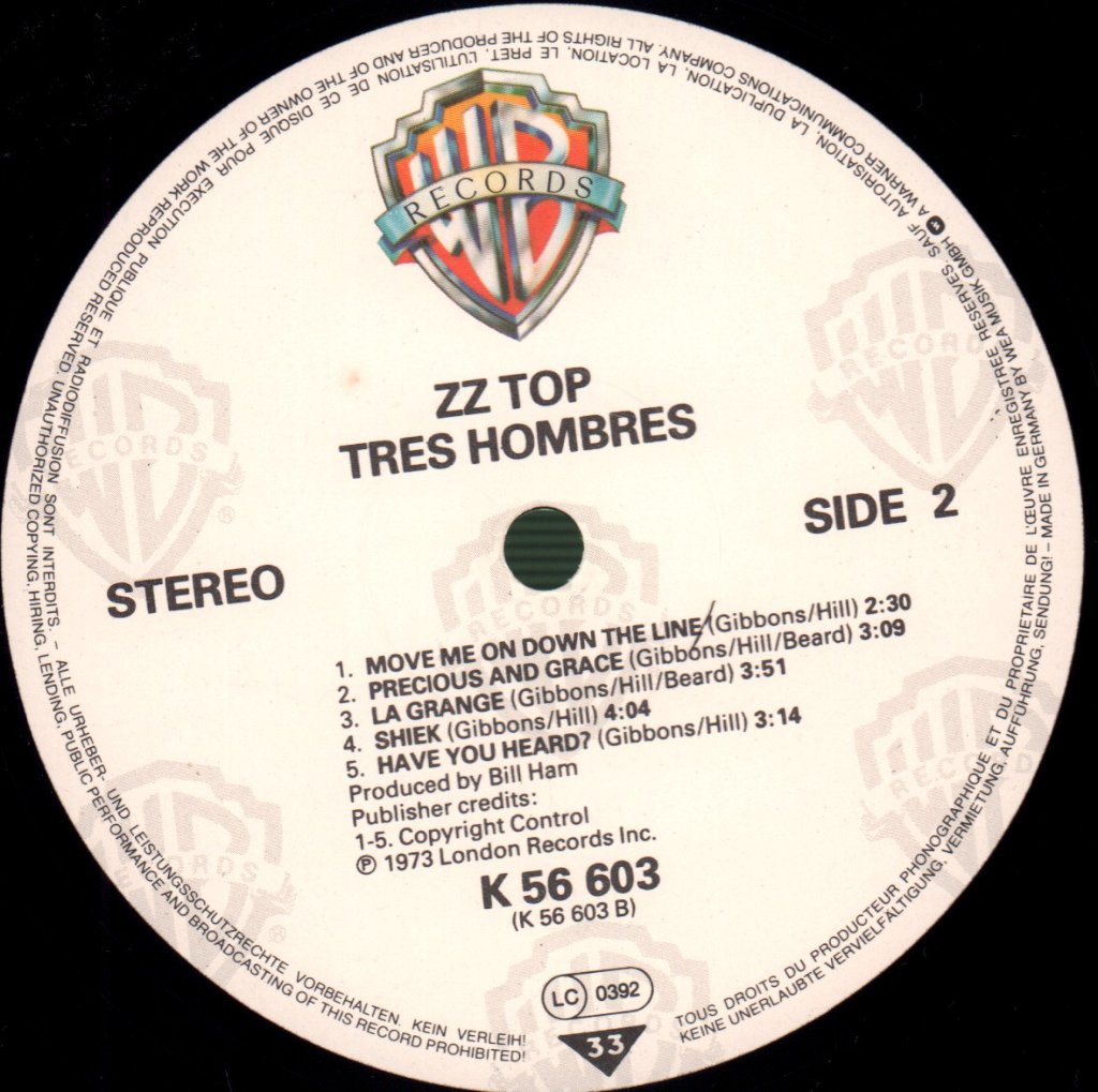 ZZ Top - Tres Hombres - Lp