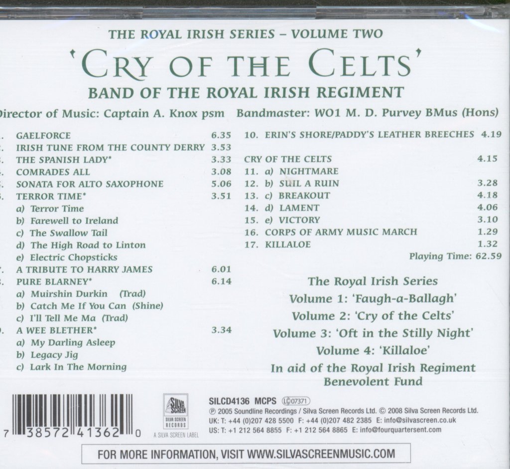 Band Of The Royal Irish Regiment - Cry Of The Celts - Cd