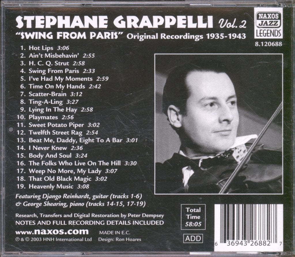 Stéphane Grappelli - Vol. 2 Swing From Paris - Original 1935 - 1943 Recordings - Cd