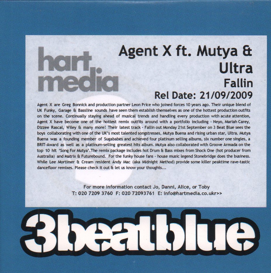 Agent X feat. Mutya Buena and Ultra - Fallin' - Cdr