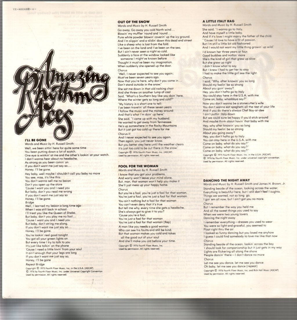 Amazing Rhythm Aces - Too Stuffed To Jump - Lp