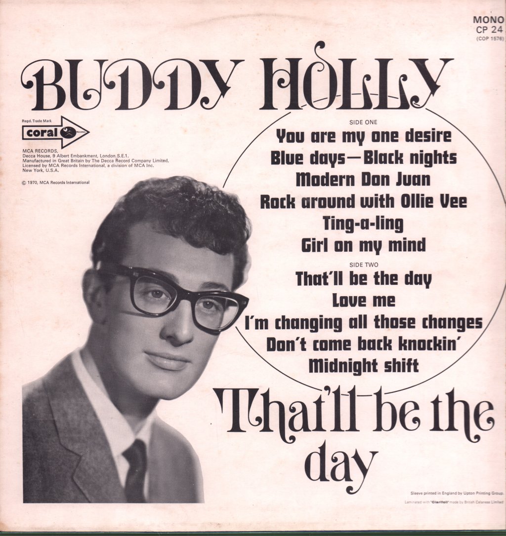 Buddy Holly - That'll Be The Day - Lp