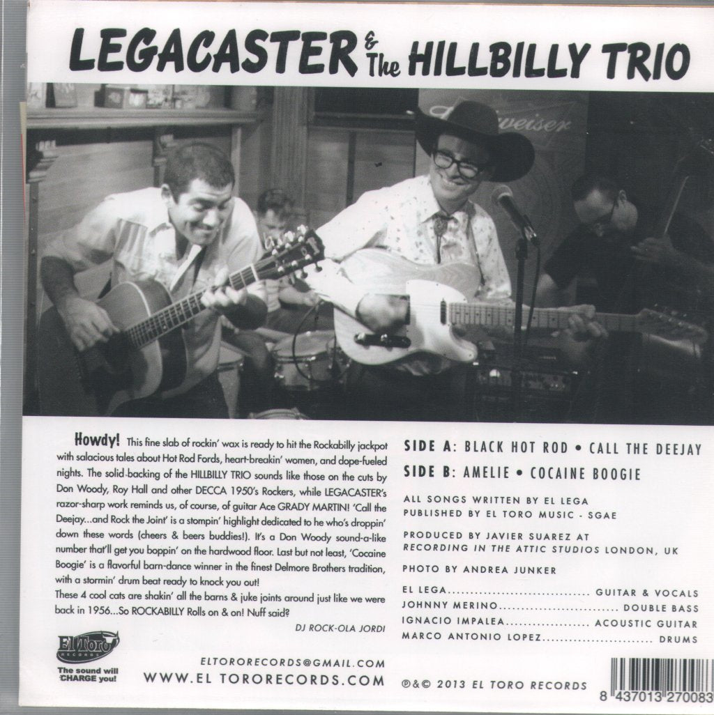 Legacaster And The Hillbilly Trio - Black Hot Rod - 7 Inch