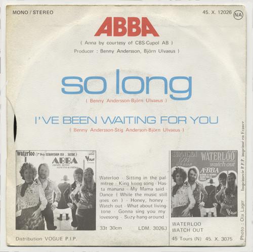 ABBA - So Long - 7 Inch