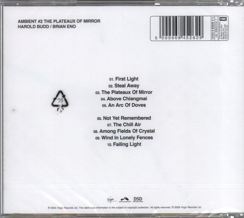 Brian Eno - Ambient 2 The Plateaux Of Mirror - Cd