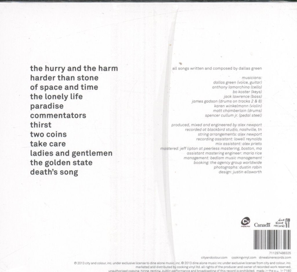 City And Colour - Hurry And The Harm - Cd