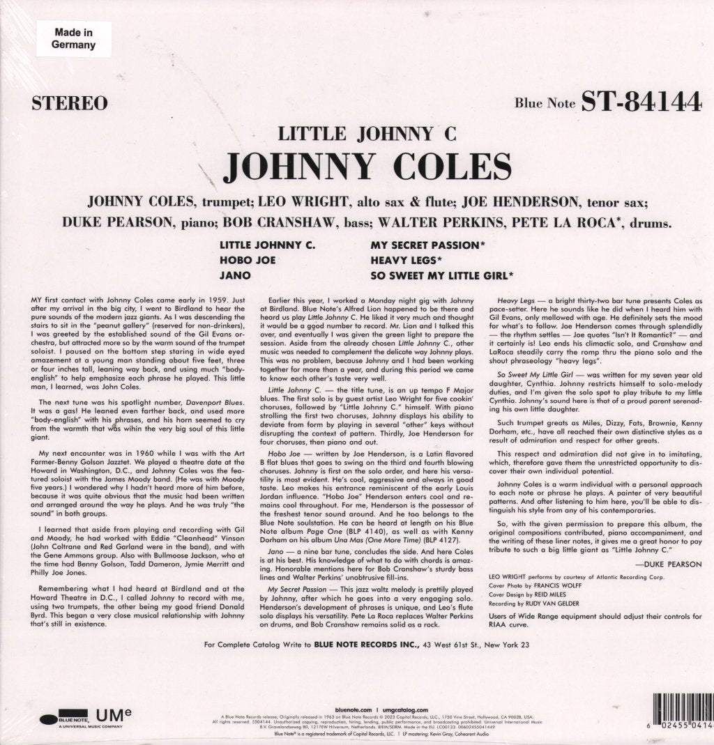 Johnny Coles - Little Johnny C - Lp