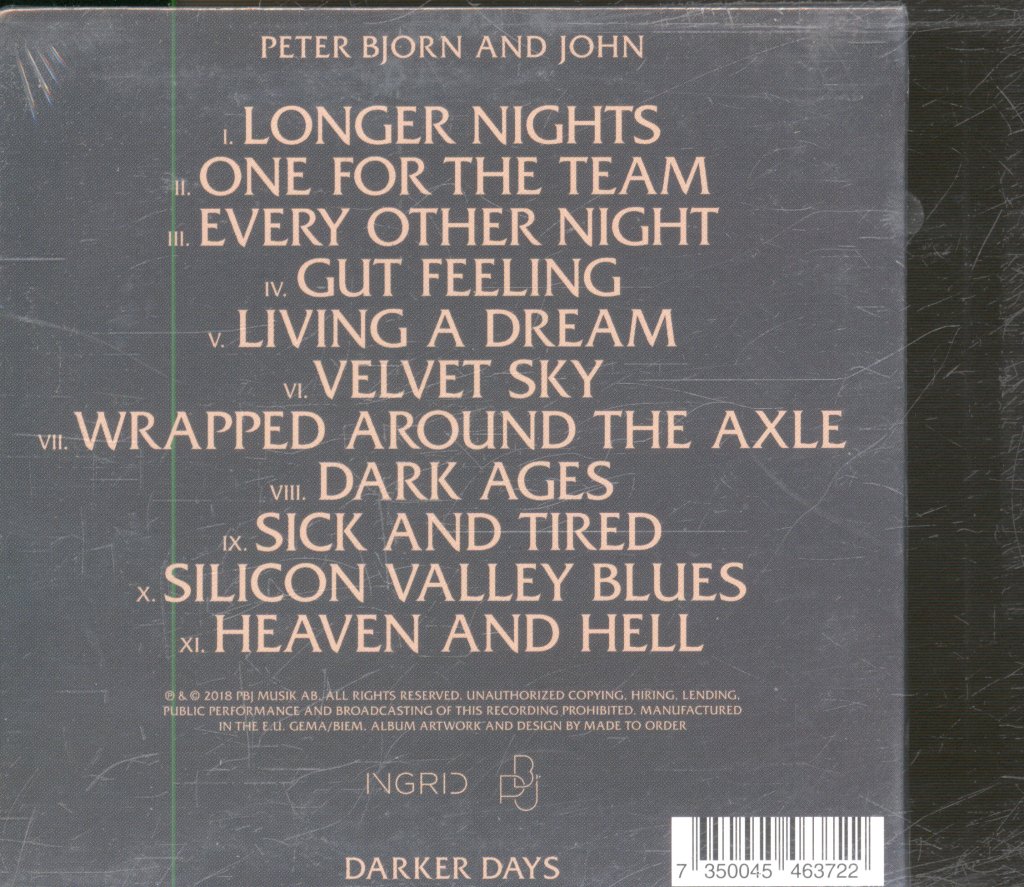 Peter Bjorn And John - Darker Days - Cd