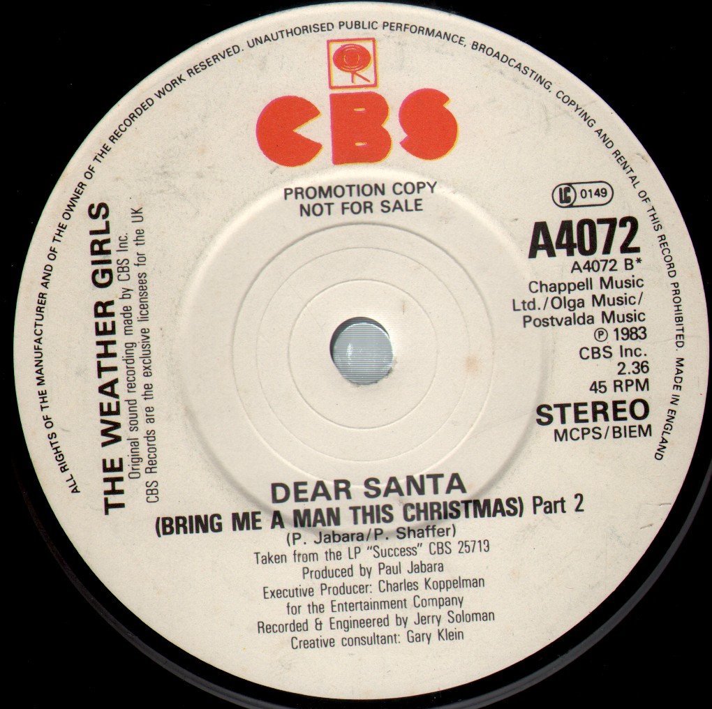 Weather Girls - Dear Santa (Bring Me A Man This Christmas) - 7 Inch