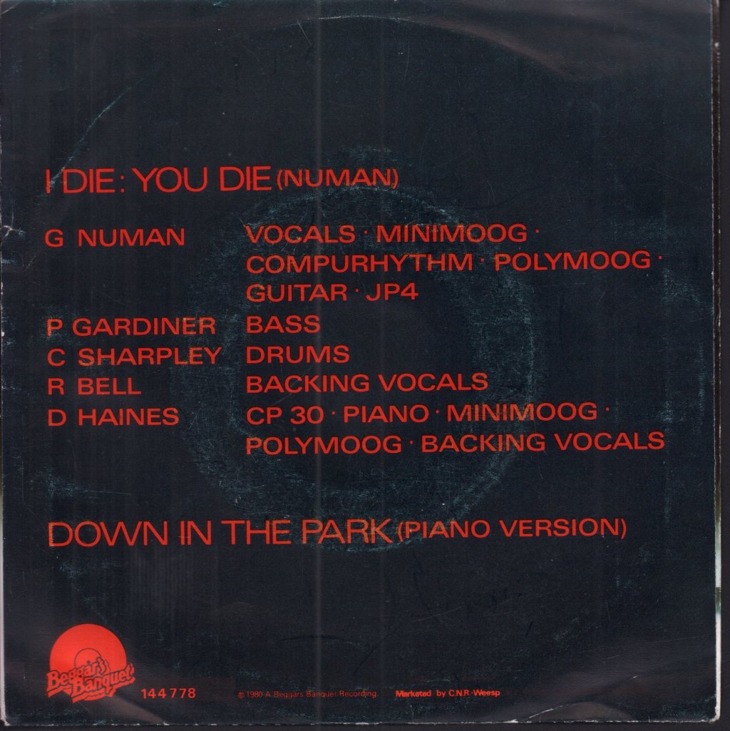 Gary Numan - I Die You Die - 7 Inch