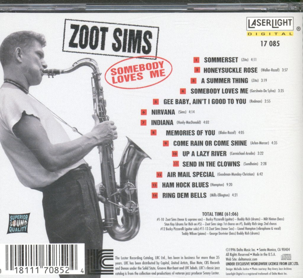 Zoot Sims - Somebody Loves Me - Cd