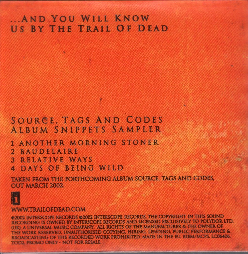 And You Will Know Us By The Trail Of Dead - Album Snippets Sampler - Cd