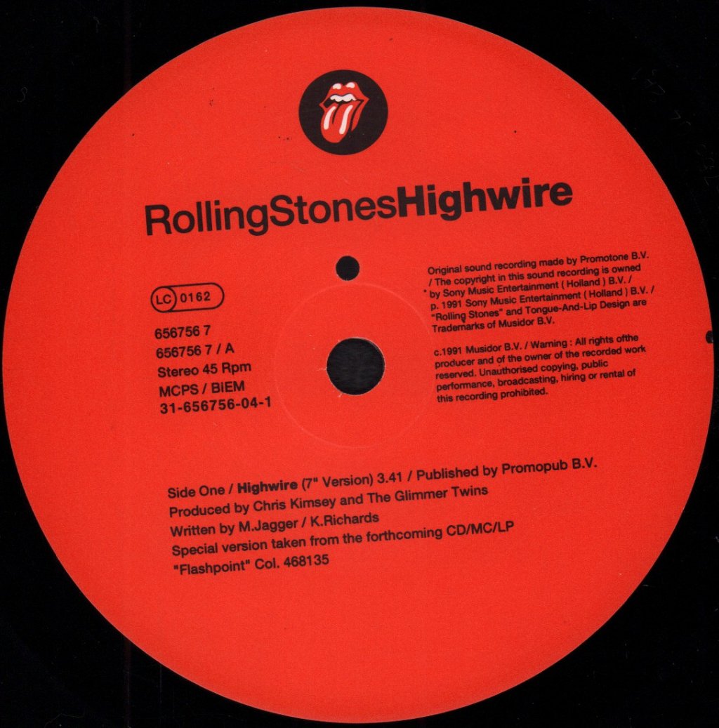 Rolling Stones - Highwire - 7 Inch