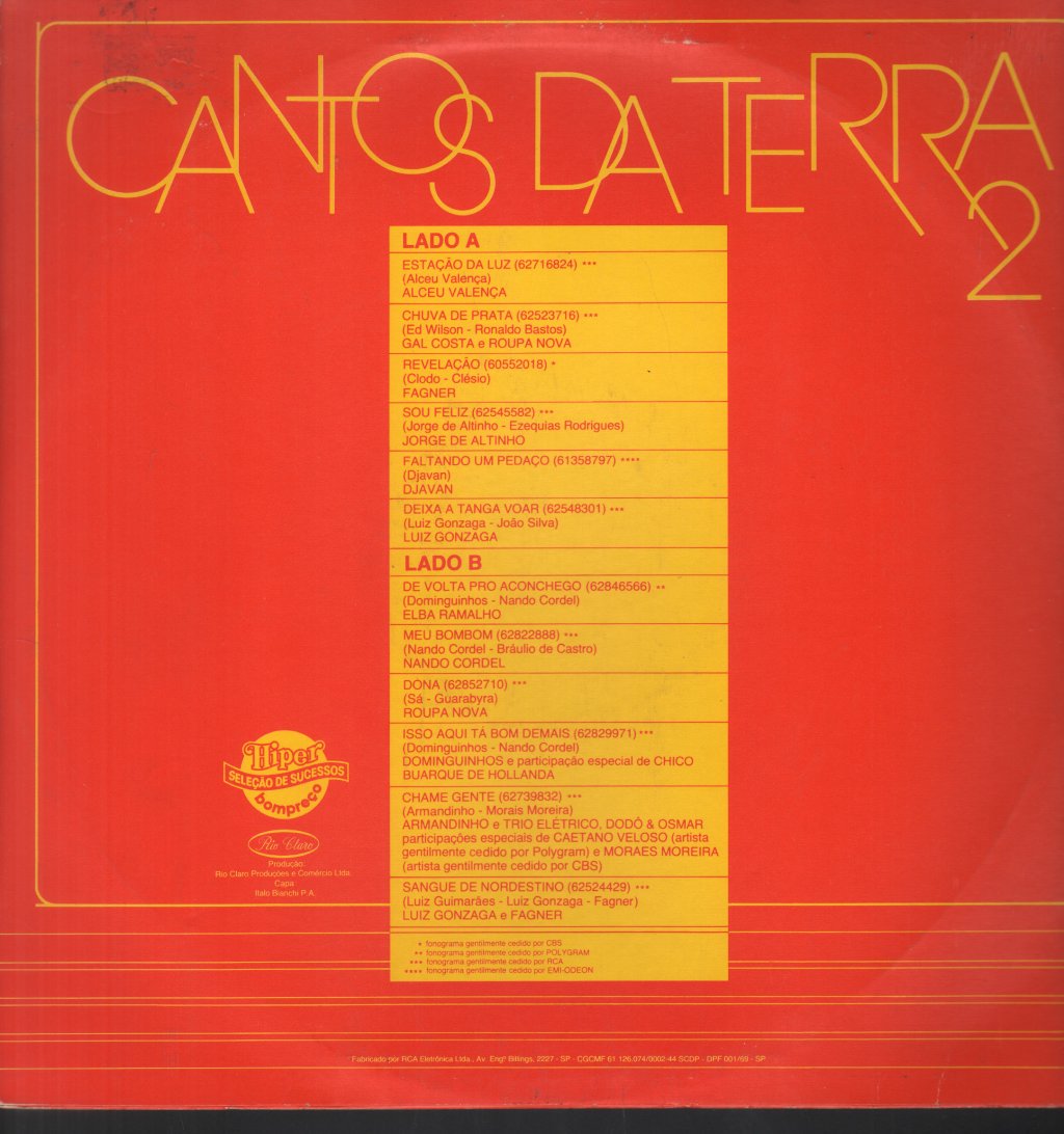 Various Artists - Cantos Da Terra Vol 2 - Lp