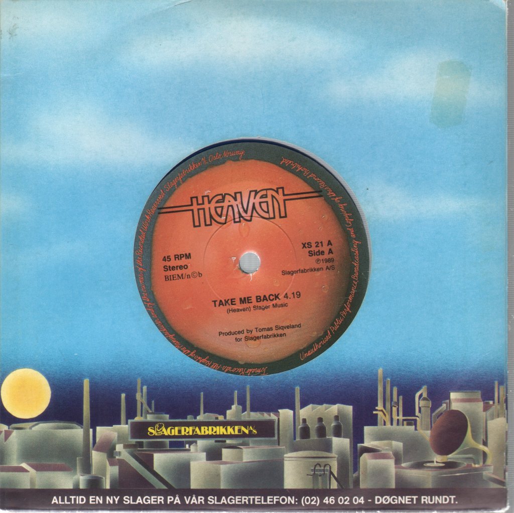 Heaven (Scandanavian Rock) - Angelina / Take Me Back - 7 Inch