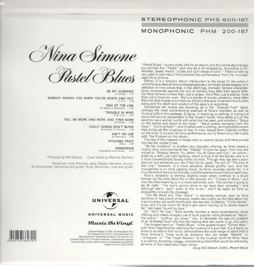 Nina Simone - Pastel Blues - Lp