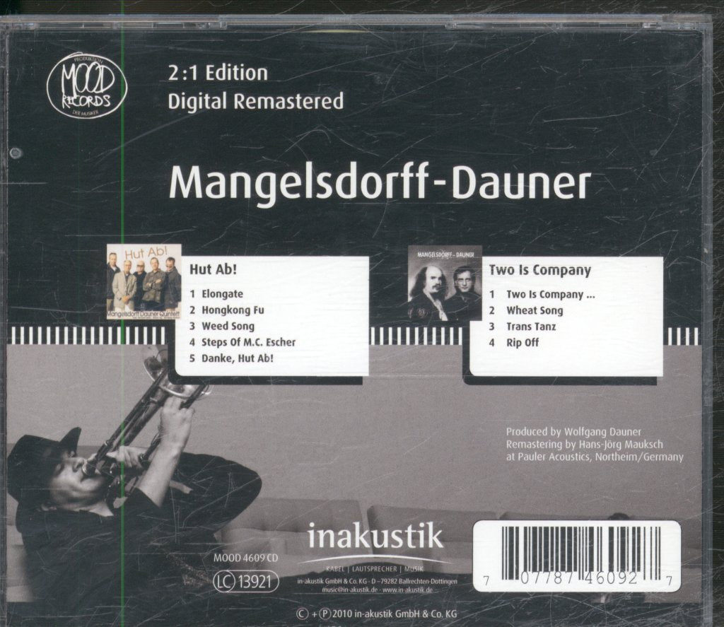 Albert Mangelsdorff, Wolfgang Dauner - Hut Ab! / Two Is Company - Double Cd