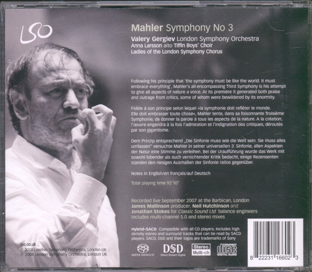 Valery Gergiev, London Symphony Orchestra - Mahler - Symphony No 3 - Double Cd