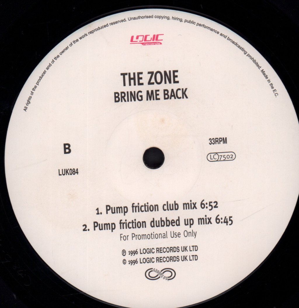 Zone - Bring Me Back - 12 Inch