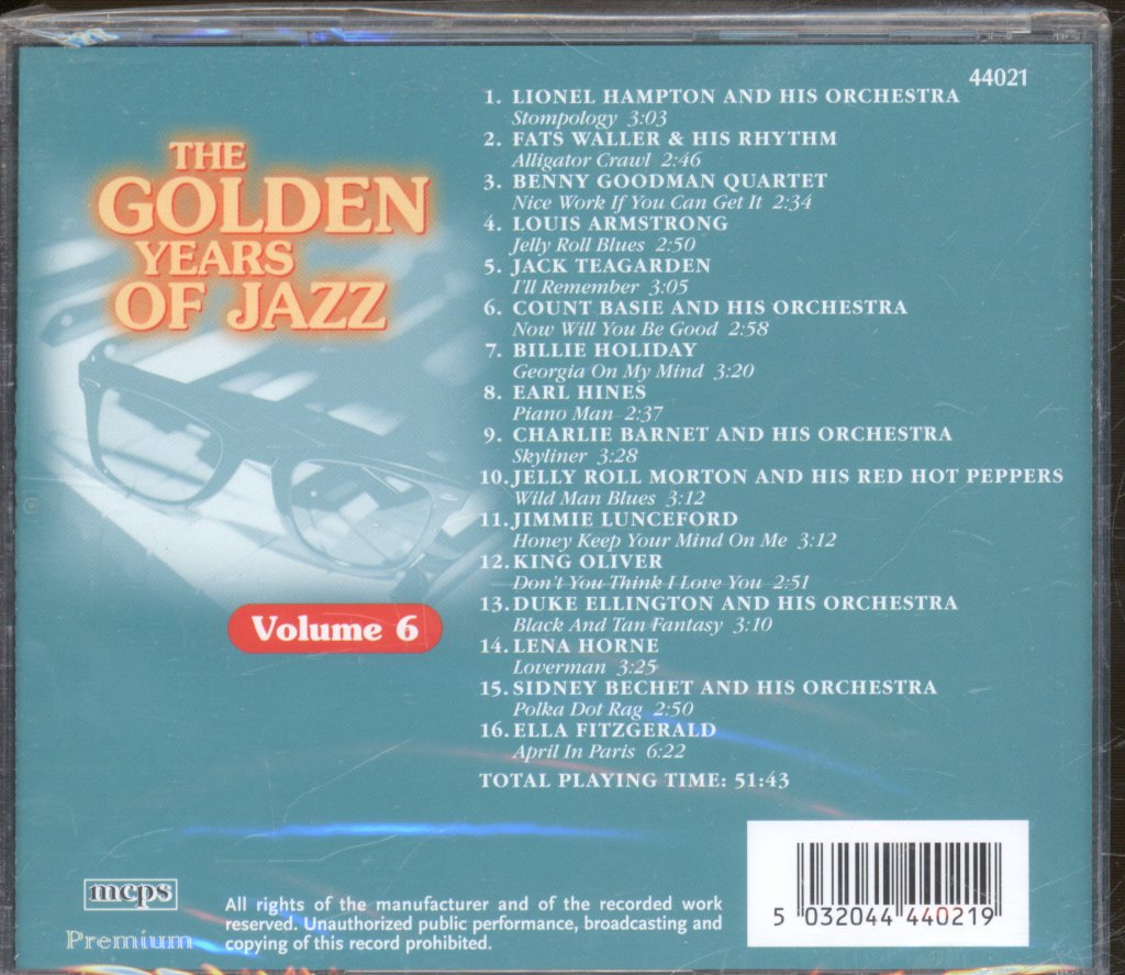 Various Artists - Golden Years Of Jazz Volume 6 - Cd