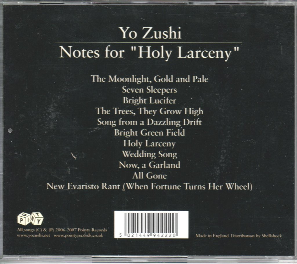 Yo Zushi - Notes For Holy Larceny - Cd